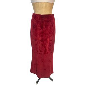 Ben Kahn Vintage Red Fur Maxi Skirt XL Size 16 18